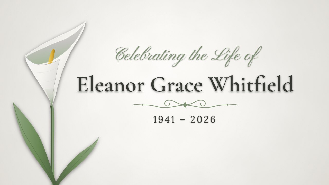 Single Calla Lily memorial title slide
