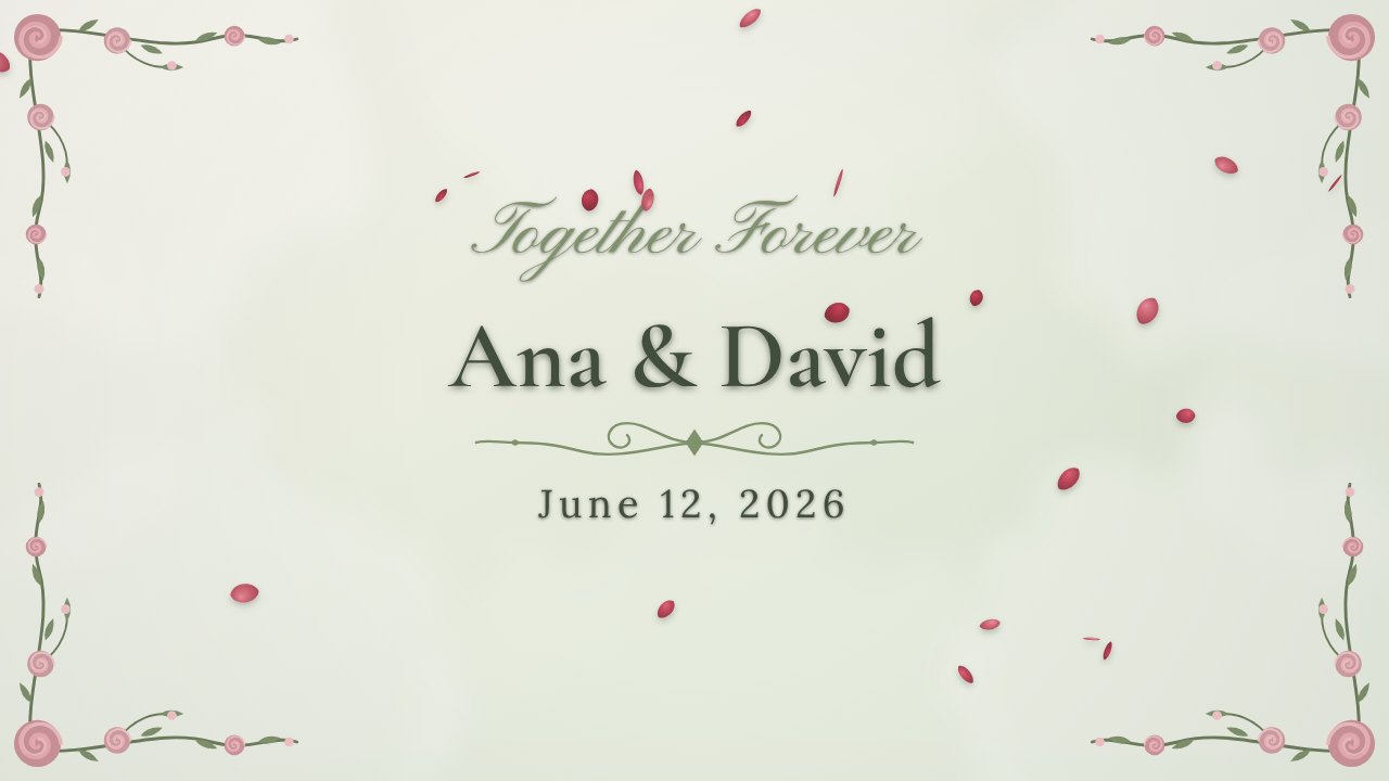 Garden Vows wedding title slide