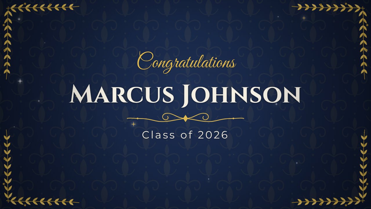 Graduation Gold title slide