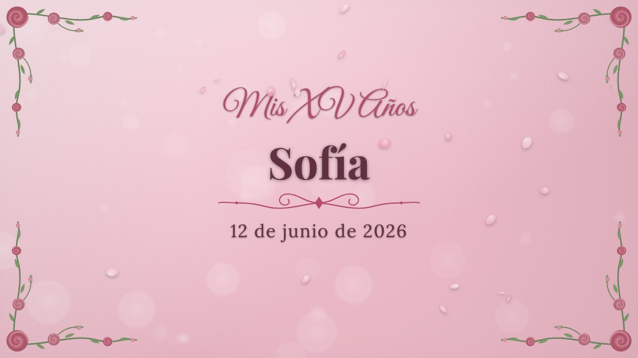 Quinceañera Rosa title slide